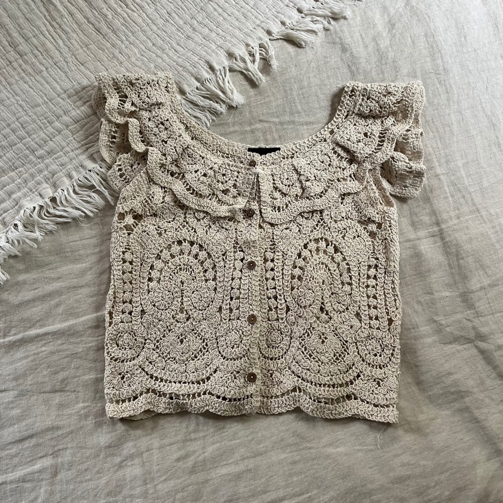 Crochet Lace Top Small